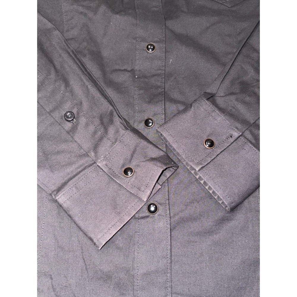 ROCKIES Women Black Long Sleeve Western Snap Front Shirt Size M - Picture 8 of 11